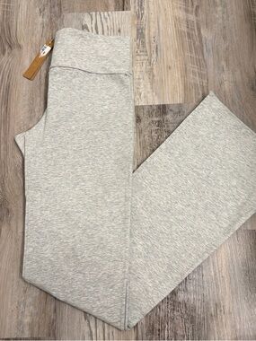 Skims cotton jersey fold over pants leggings light heather grey size small NWT